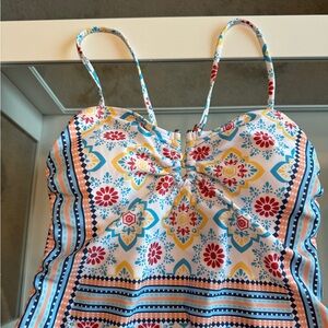 Sky blue Paisley, BoHo, one piece swimsuit CUPSHE